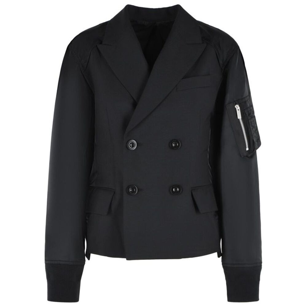 Sacai Black Wool Blend Blazer Women
